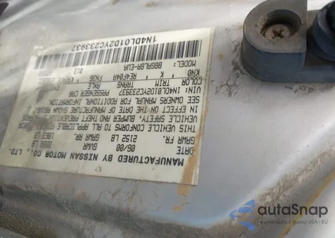 2000 Nissan Altima Gle/Gxe/Se/Xe из США, поврежденный, VIN 1N4DL01D2YC233937